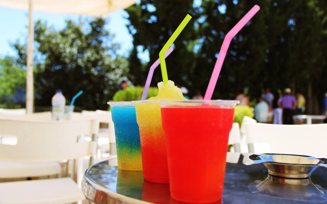 slush drinks in a variety of colors