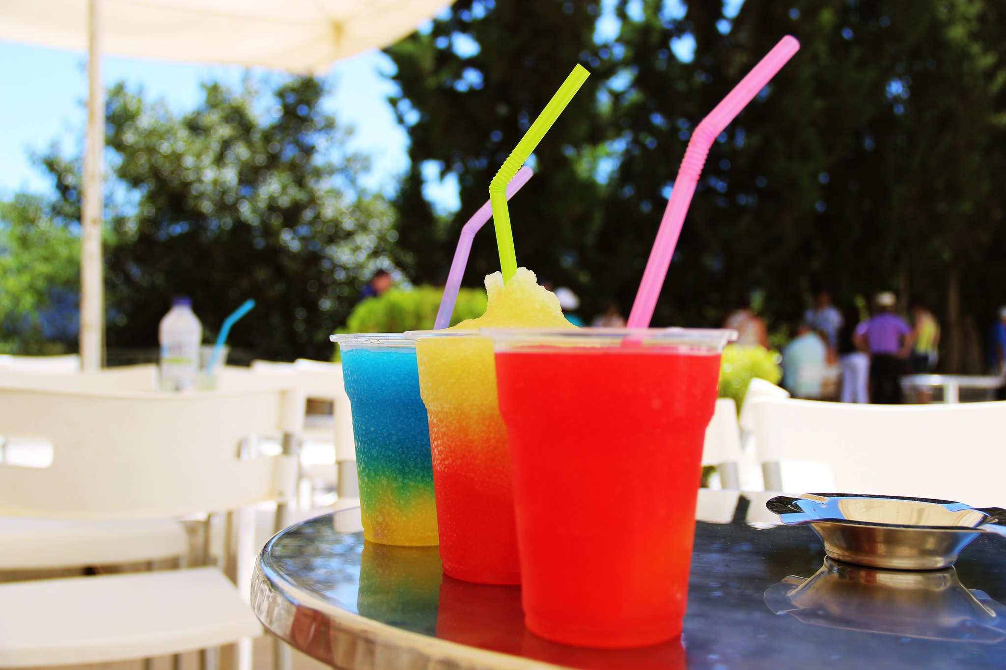 slush drinks in a variety of colors